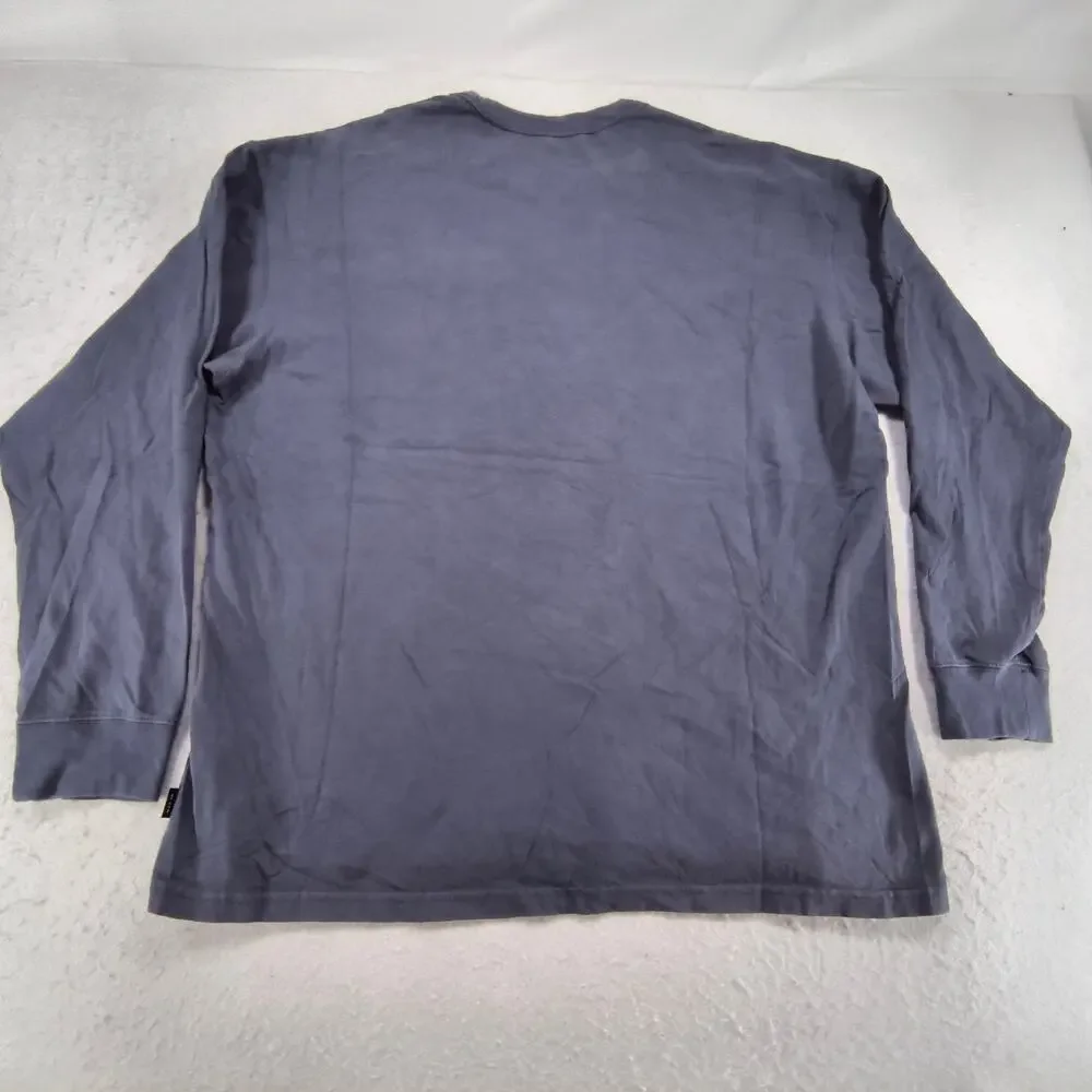 Nike Tee Casual Crew Neck Long Sleeve Shirt Mens Size Large L Blue Black